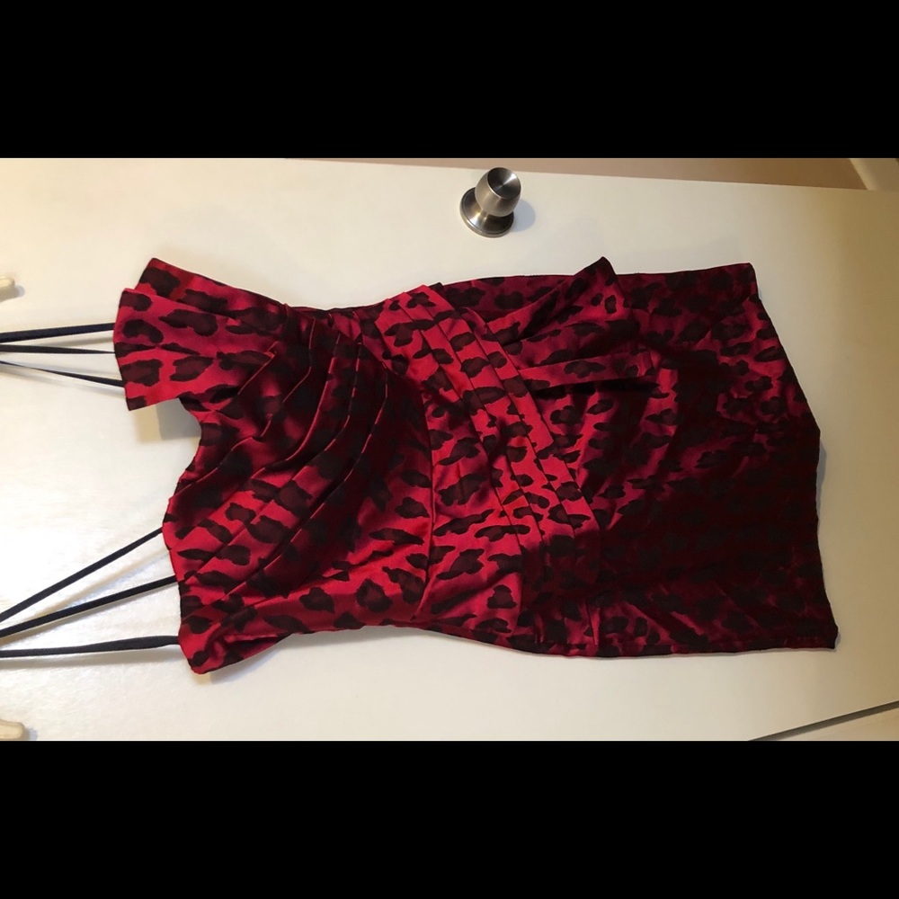 Retro throwback! Satin cheetah print dress.
